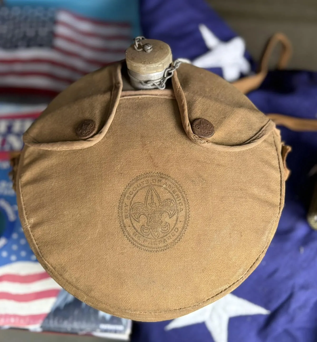 Gourdes militaires US vintage avec housse – 